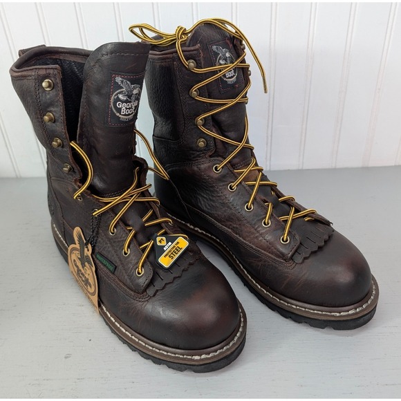 Georgia Men\'s Boots G103 Steel Toe Logger Work Lace-To-Toe Waterproof 8.5M‎ NOB main image 13